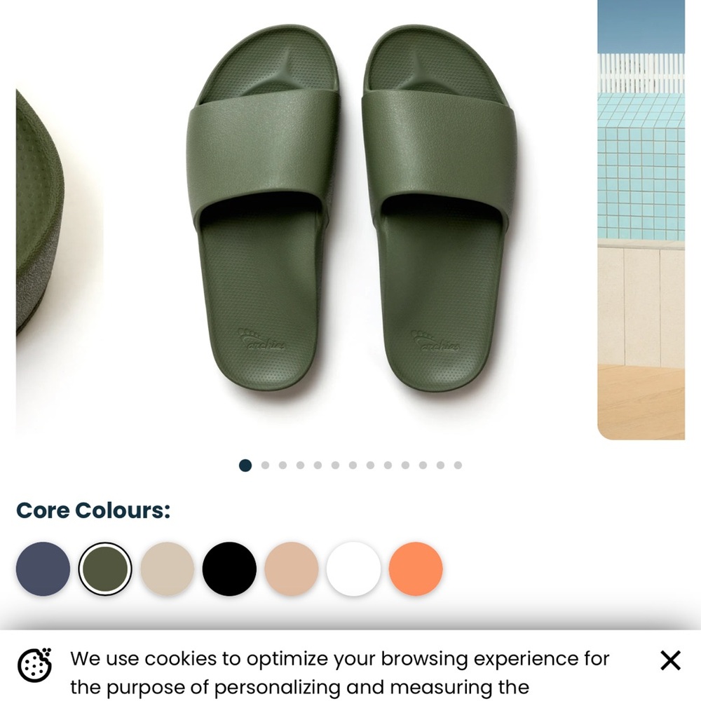 Archies women’s 7 Olive Green Slide Sandals with foot support